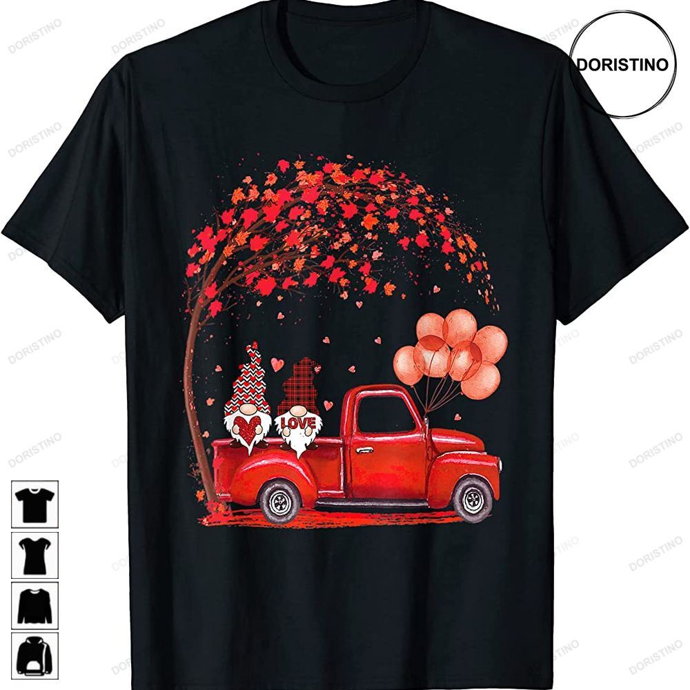Couple Gnomes In Red Truck With Heart Valentines Day Tree Trending Style