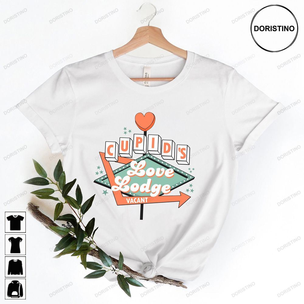 Cupids Love Lodge Cute Valentines Retro Awesome Shirts