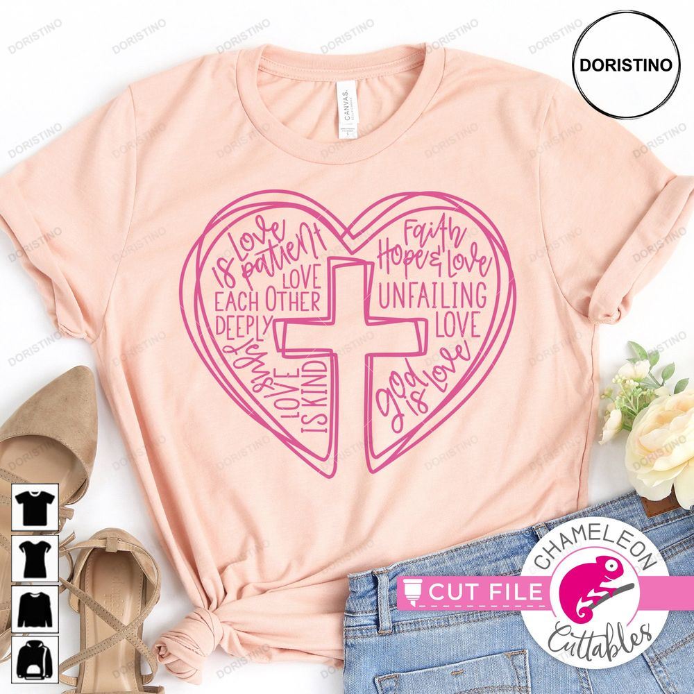 Jesus Is Love Word Heart Cross Valentines Day File Limited Edition T-shirts