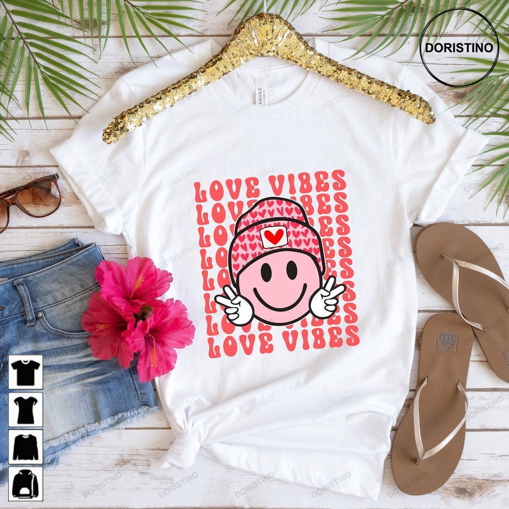 Love Vibes Smile Face Emoji Valentines Day Limited Edition T-shirts
