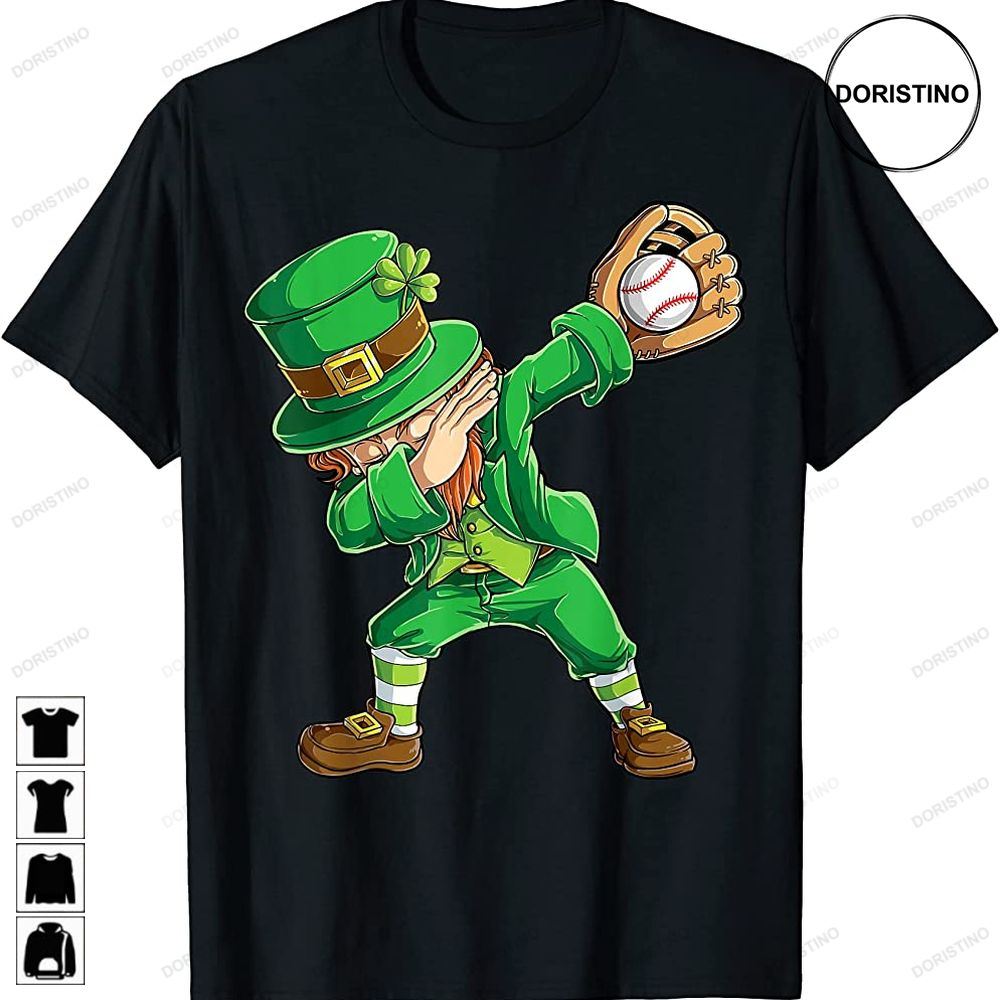 Dabbing Leprechaun St Patricks Day Boys Men Baseball Catcher Limited Edition T-shirts