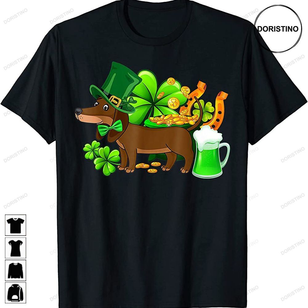 Dachshund St Patricks Day Irish Clover Dog Lover Limited Edition T-shirts