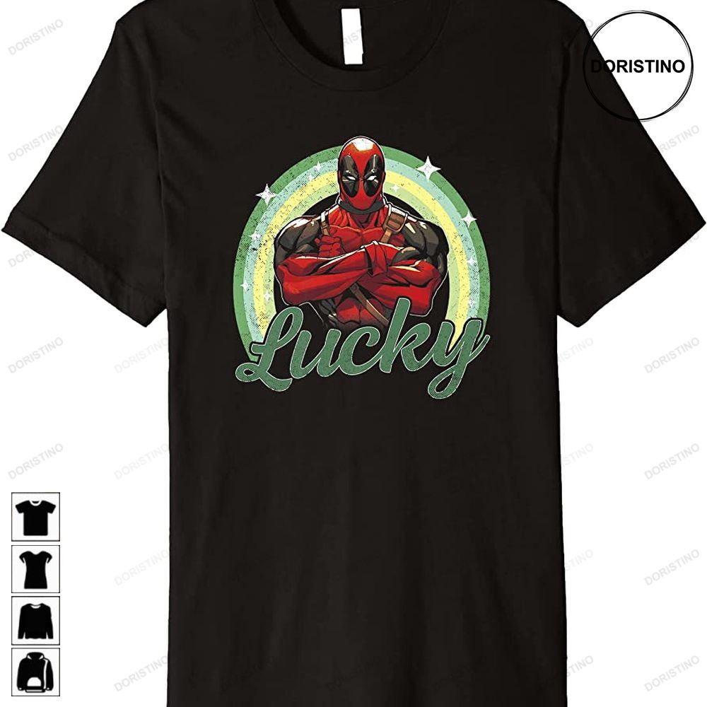 Deadpool St Patricks Day Lucky Green Super Rainbow Premium Awesome Shirts