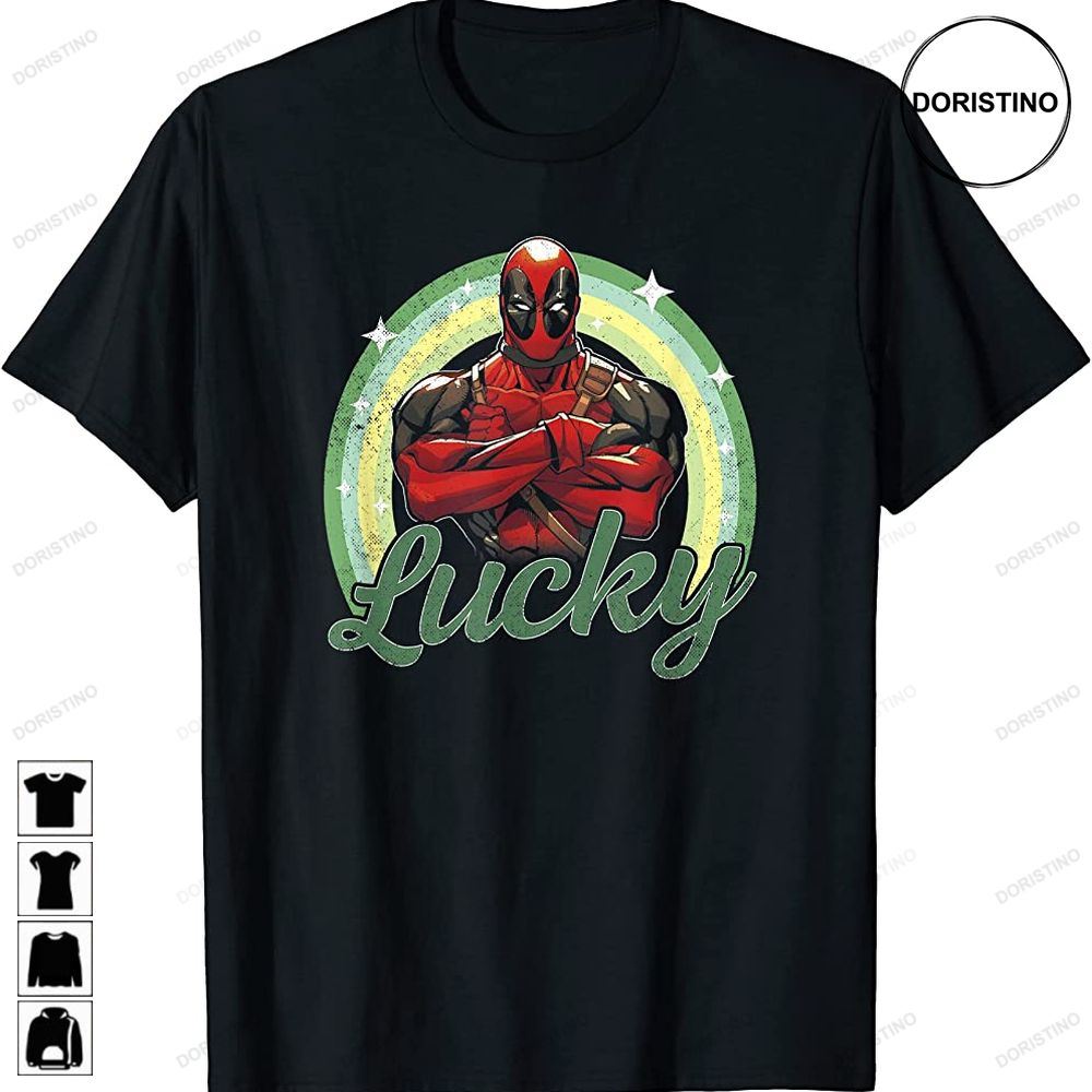 Deadpool St Patricks Day Lucky Green Super Rainbow Limited Edition T-shirts