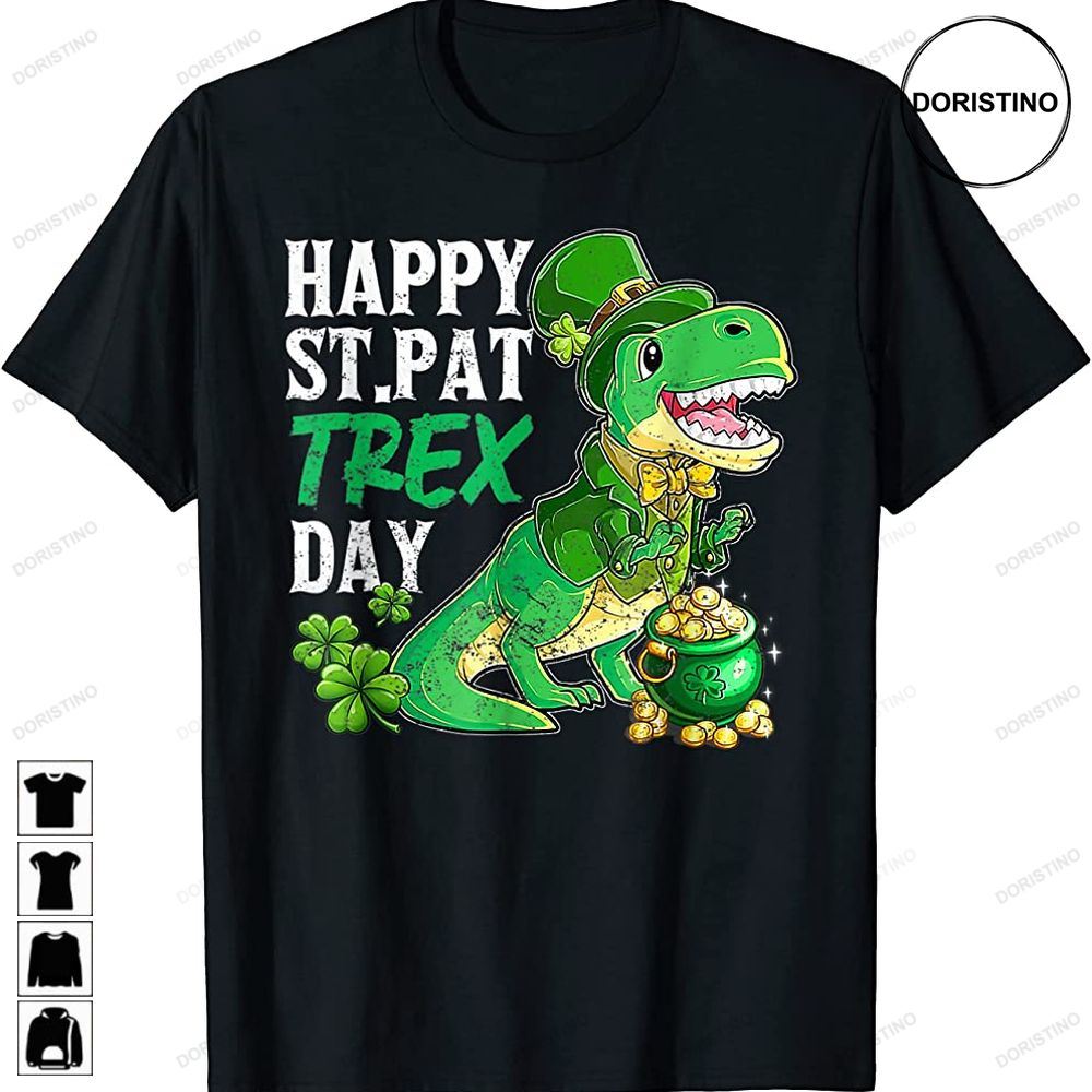 Dinosaur St Patricks Day Happy St Pat Trex T Rex Boys Men Trending Style