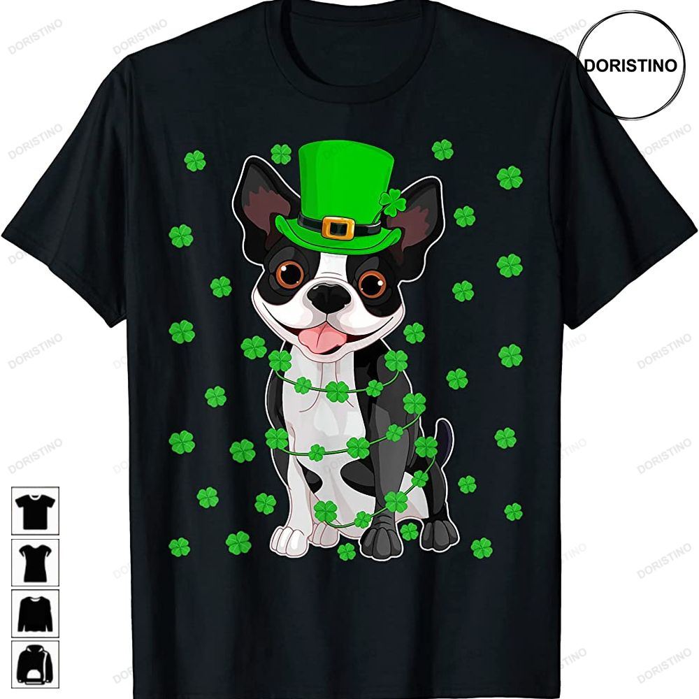Funny Leprechaun Hat Boston Terrier Dog St Patricks Day Awesome Shirts