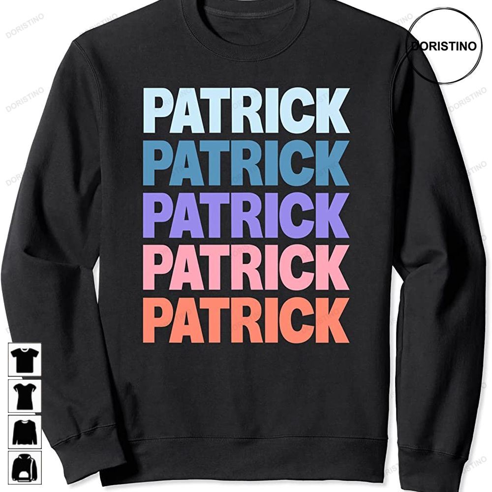 Funny Modern Repeated Text Design Patrick Given Name Awesome Shirts