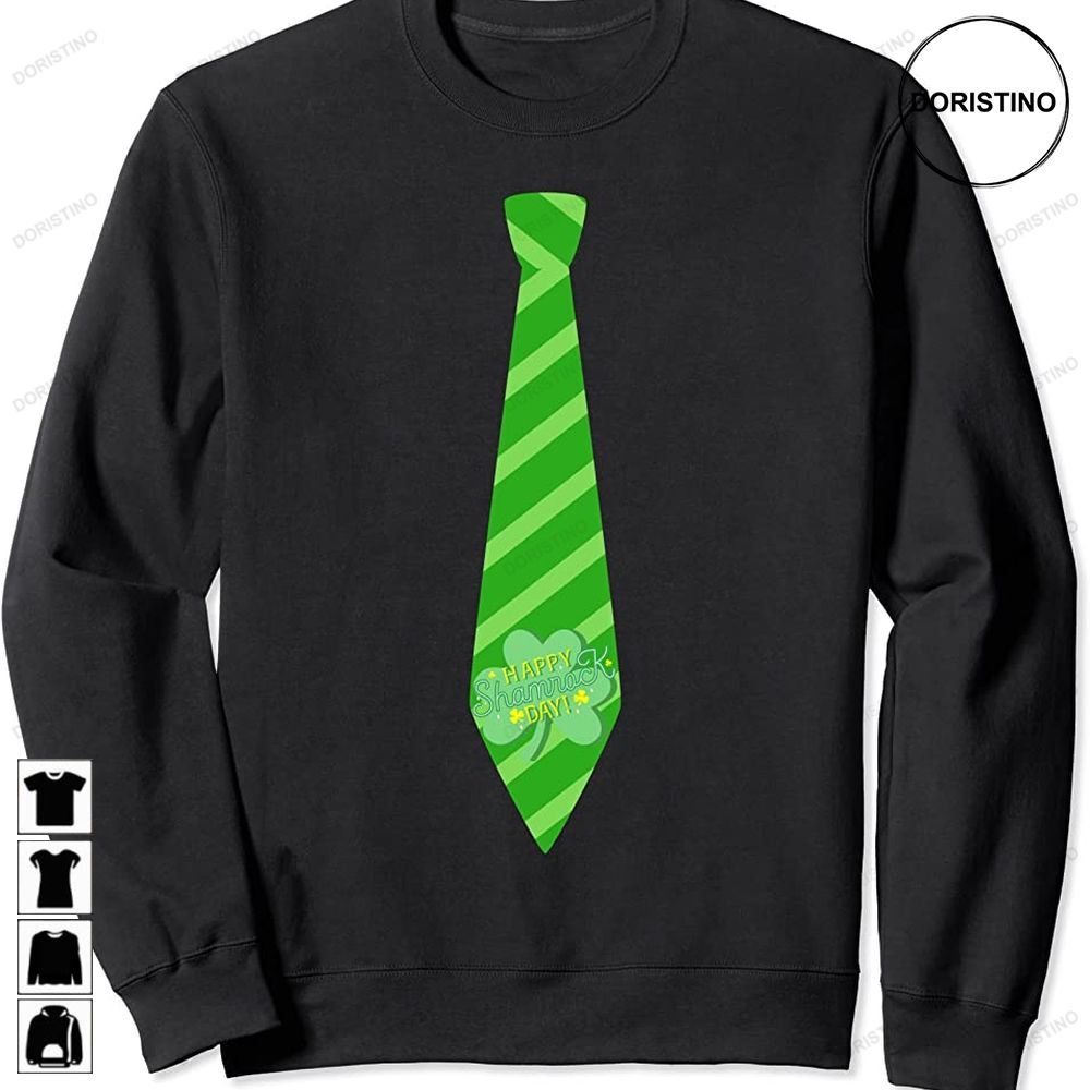 Funny Saint Patricks Day Tie With A Lucky Green Shamrock Limited Edition T-shirts