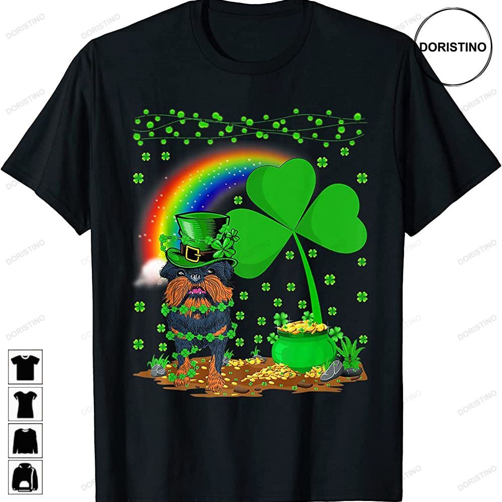 Funny Shamrock Rainbow Brussels Griffon Dog St Patricks Day Limited Edition T-shirts