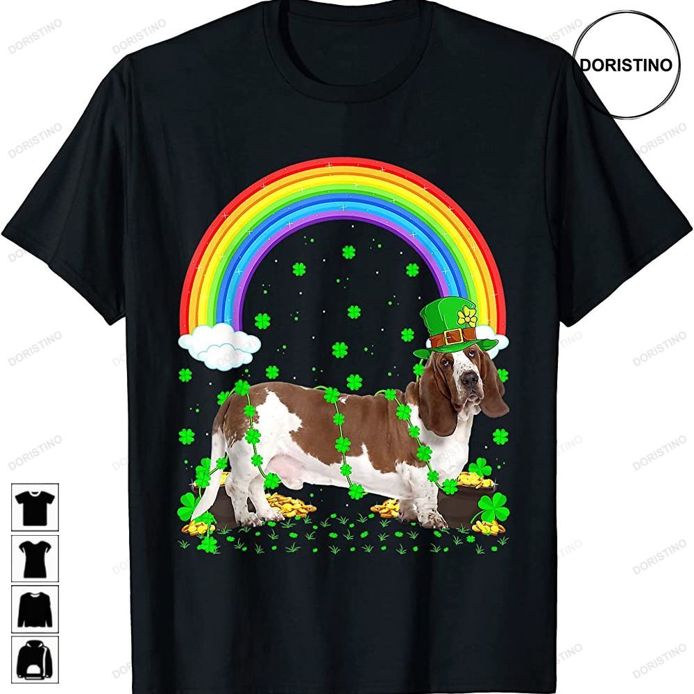 Funny Shamrock Vintage Rainbow Basset Hound St Patricks Day Trending Style