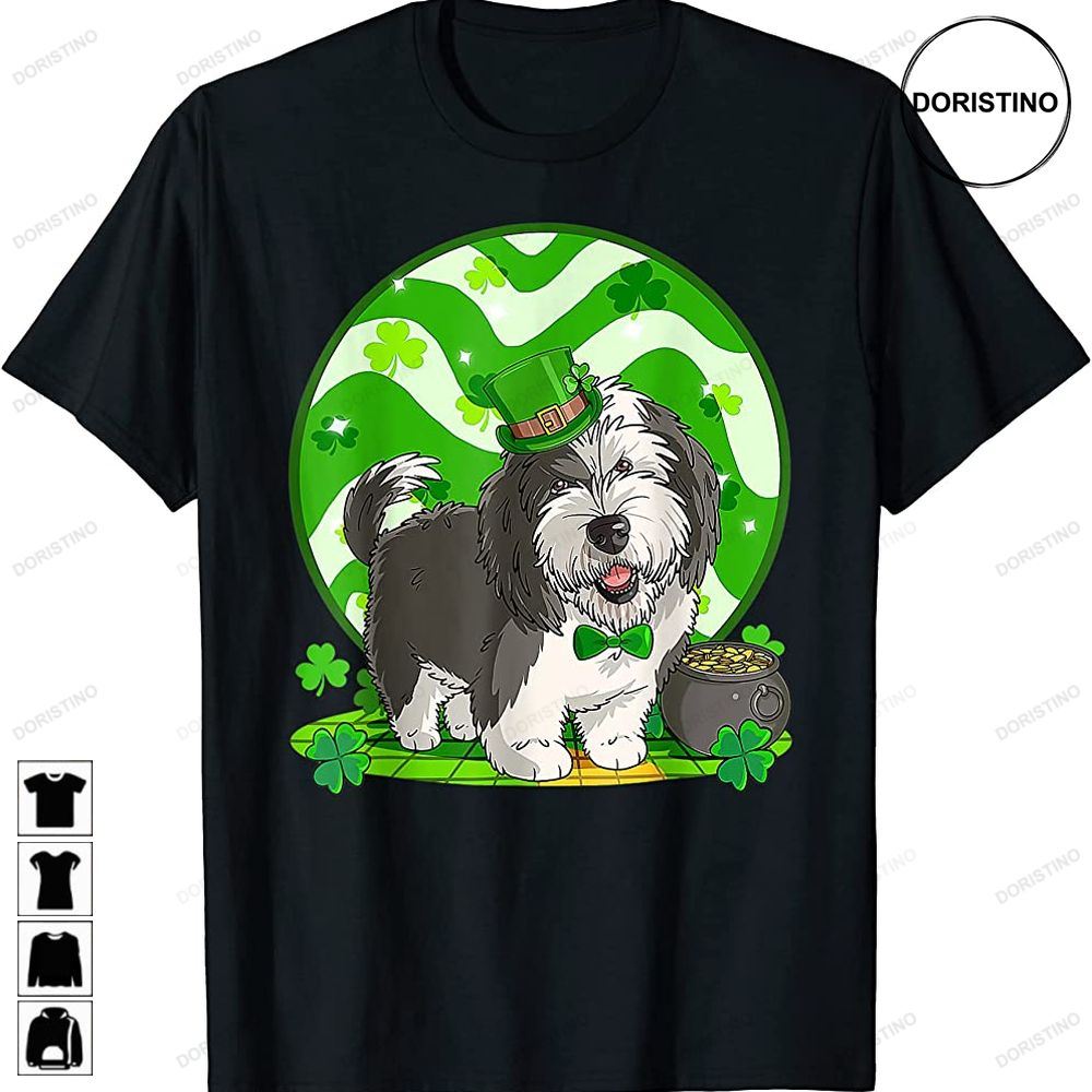 Funny Sheepadoodle Dog Lucky St Patricks Day Puppy Limited Edition T-shirts