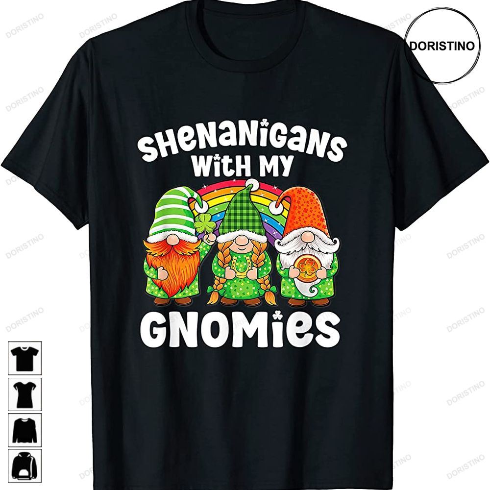 Funny Shenanigans Gnomies Shamrock St Patricks Day Gnome Trending Style