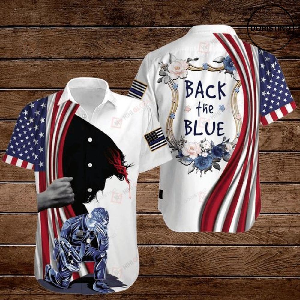 4th Of July Independence Day American Flag Jesus Police Officer Back The Blue Limited Edition Hawaiian Shirt