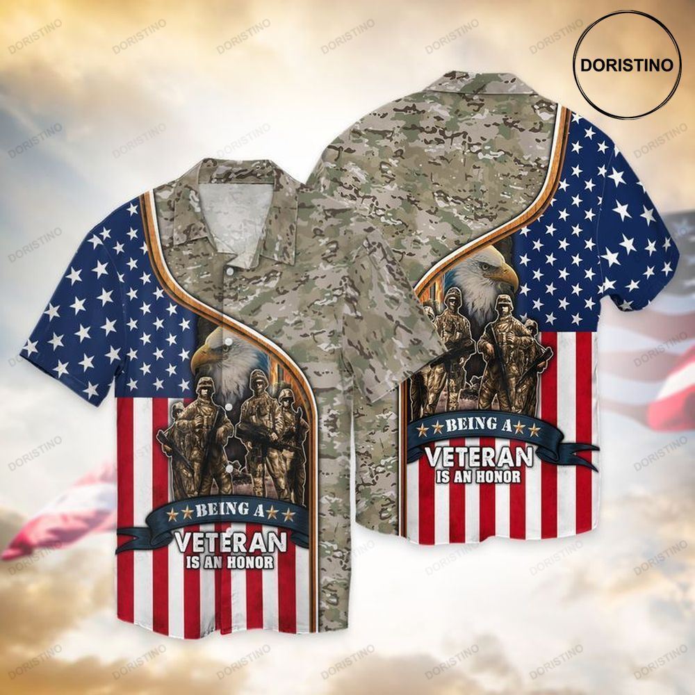 4th Of July Independence Day Memorial Day American Being A Veteran Is A Honor Hawaiian Shirt