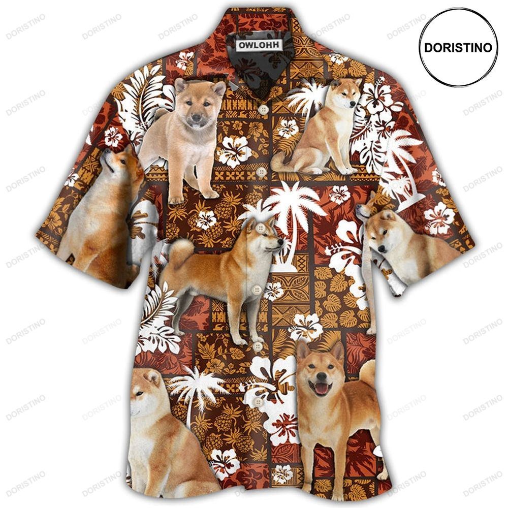 Akita Dog Lovely Tropical Hawaiian Shirt