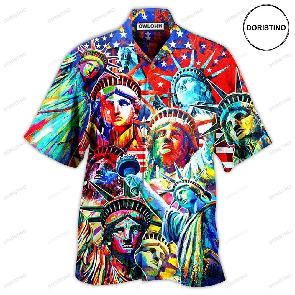 America Colorful Statue Of Liberty Awesome Hawaiian Shirt