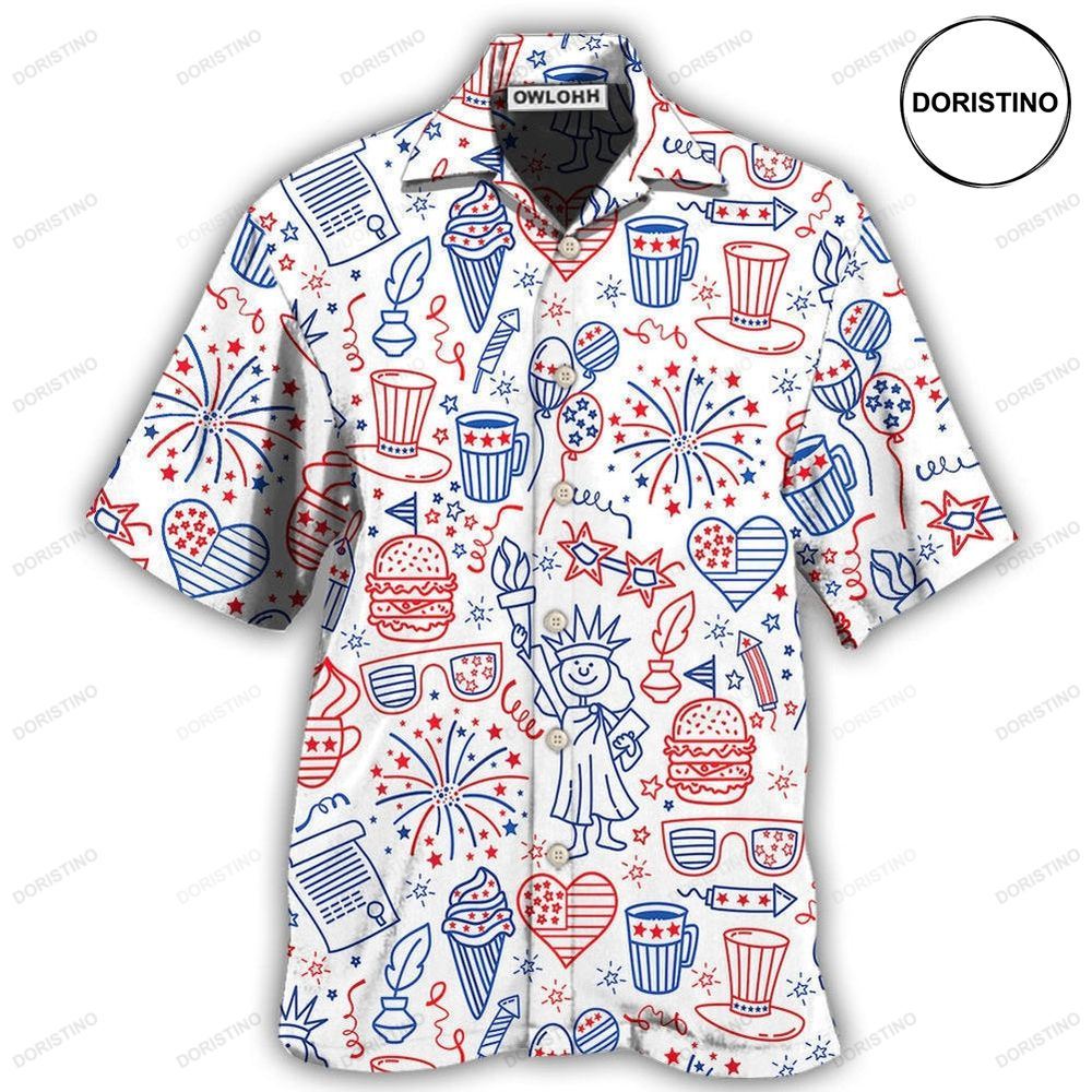 America Independence Day Fourth Of July Cool Art Awesome Hawaiian Shirt