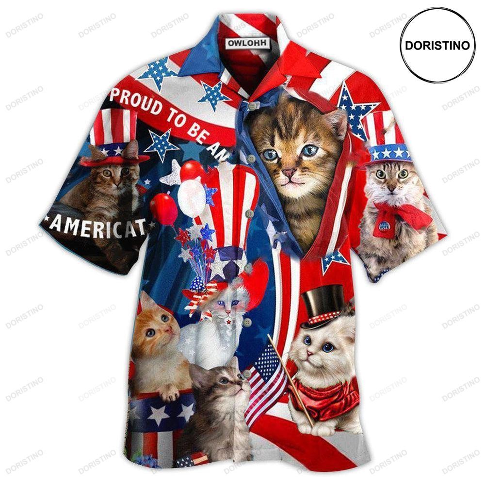 America Proud To Be An Cat Limited Edition Hawaiian Shirt
