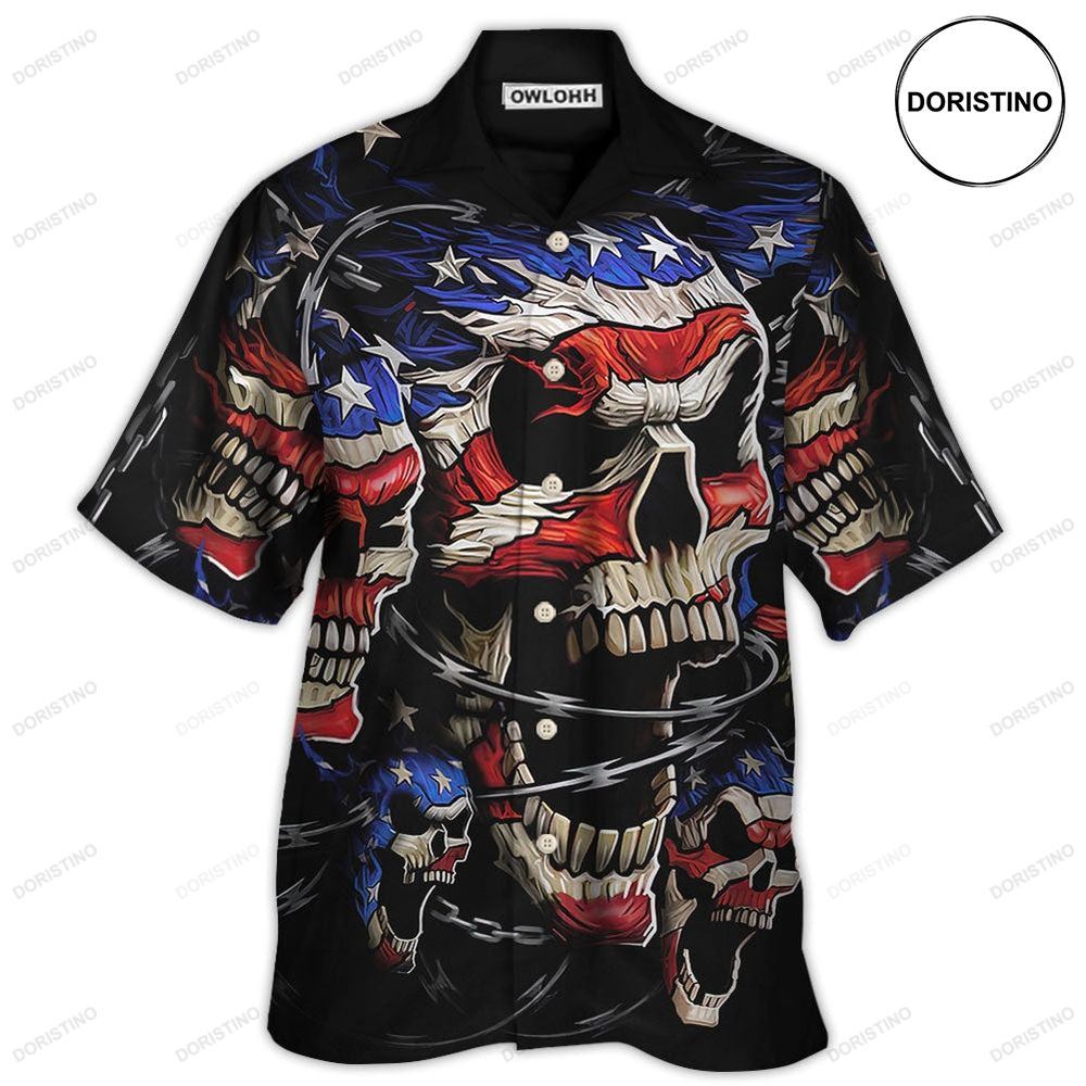 America Skull Love America Forever Hawaiian Shirt