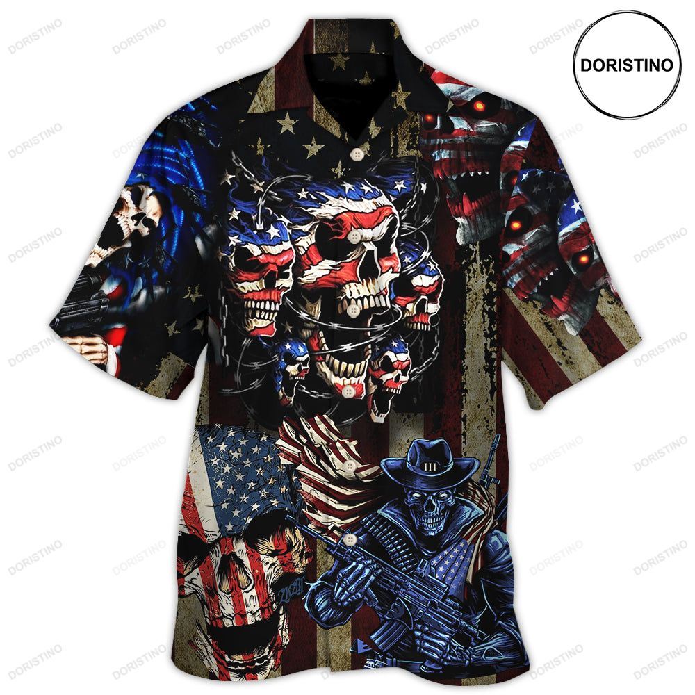 America Skull Pride Cool Awesome Hawaiian Shirt