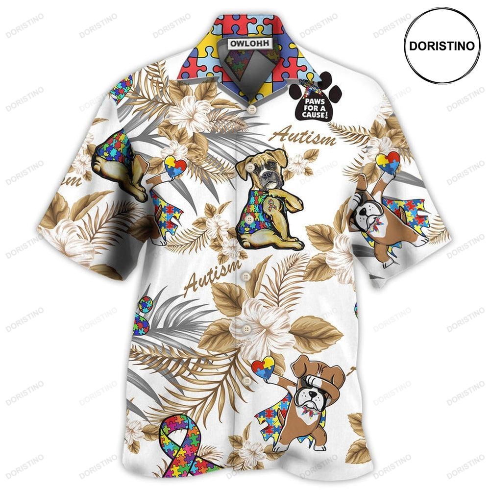 Autism Boxer Dog Awesome Hawaiian Shirt