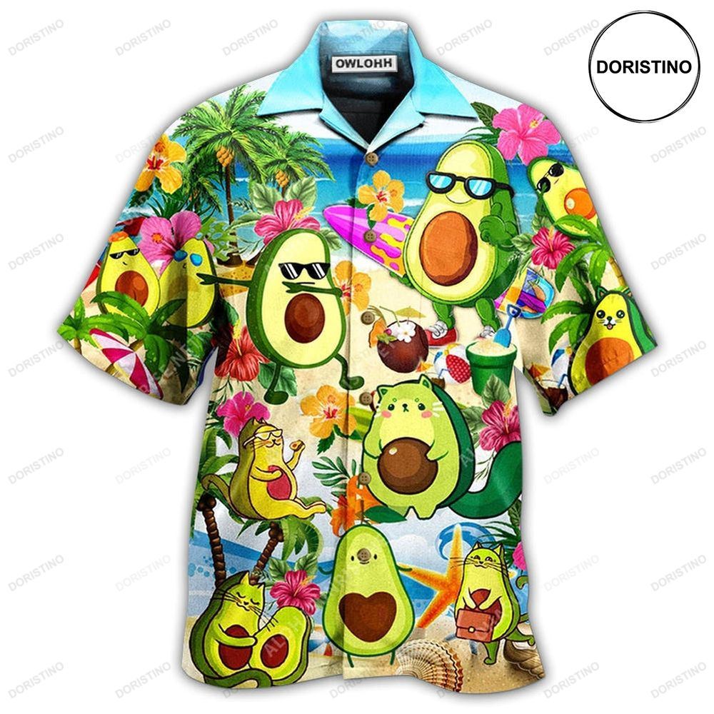 Avocado Chilling By The Beach Hawaiian Shirt