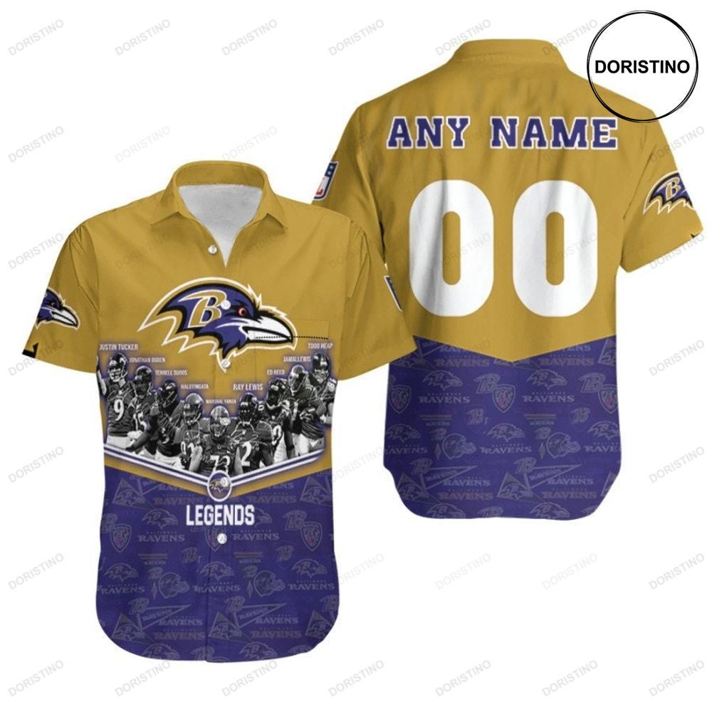 Baltimore Ravens Legends Champions Team Nfl America Football 3d Custom Name Number For Ravens Fans Limited Edition Hawaiian Shirt