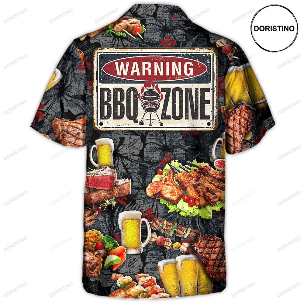Barbecue Food Meat Bbq Warning Bbq Zone Limited Edition Hawaiian Shirt