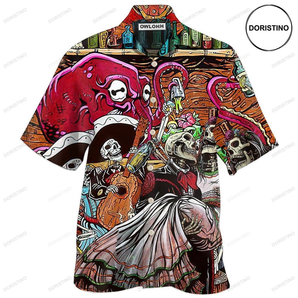 Bartender Skull Play Together Limited Edition Hawaiian Shirt