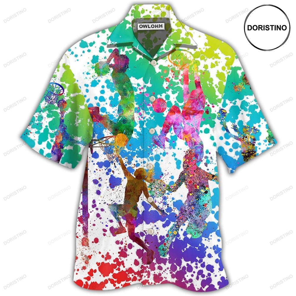 Basketball Colorful Painting Awesome Hawaiian Shirt