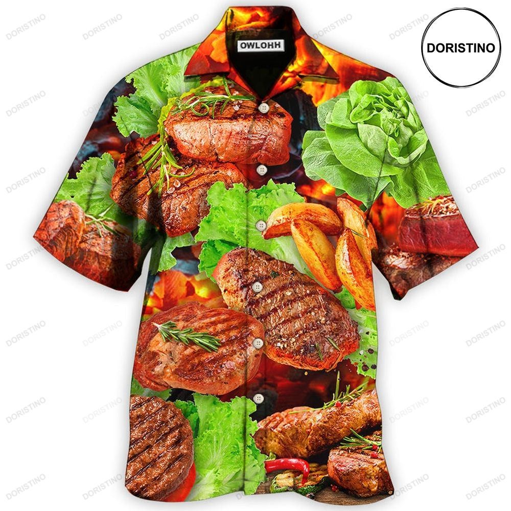 Bbq Beefsteak Salad Awesome Hawaiian Shirt