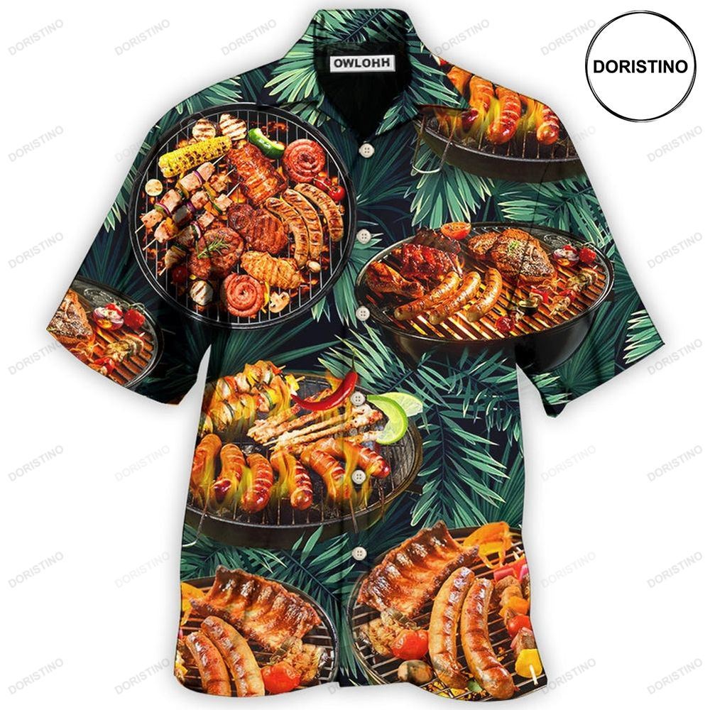 Bbq Grilled Tropical Leaf Limited Edition Hawaiian Shirt