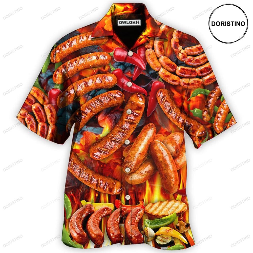 Bbq Hot Grilled Sausage Limited Edition Hawaiian Shirt