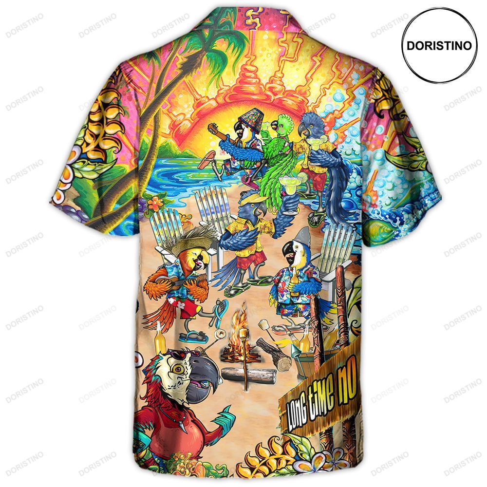 Beach Parrot Long Time No Sea Limited Edition Hawaiian Shirt