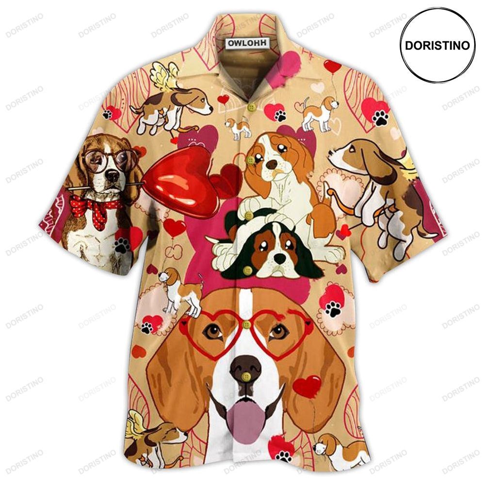 Beagle Dog And Valentine Love You Awesome Hawaiian Shirt