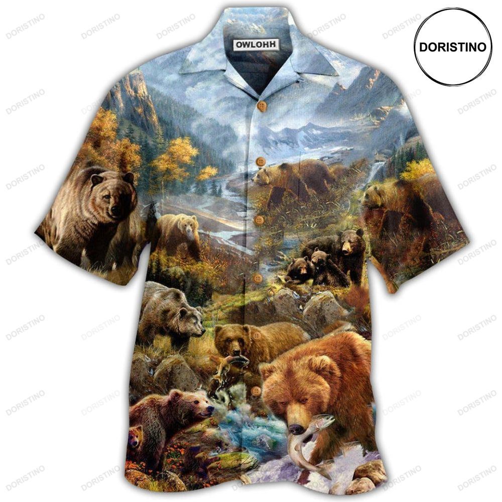 Bear Into The Wild Beautiful Country And Live Happily Awesome Hawaiian Shirt