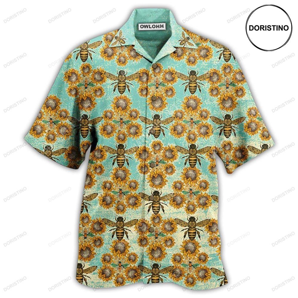 Bee Loves Sunflowers Hawaiian Shirt
