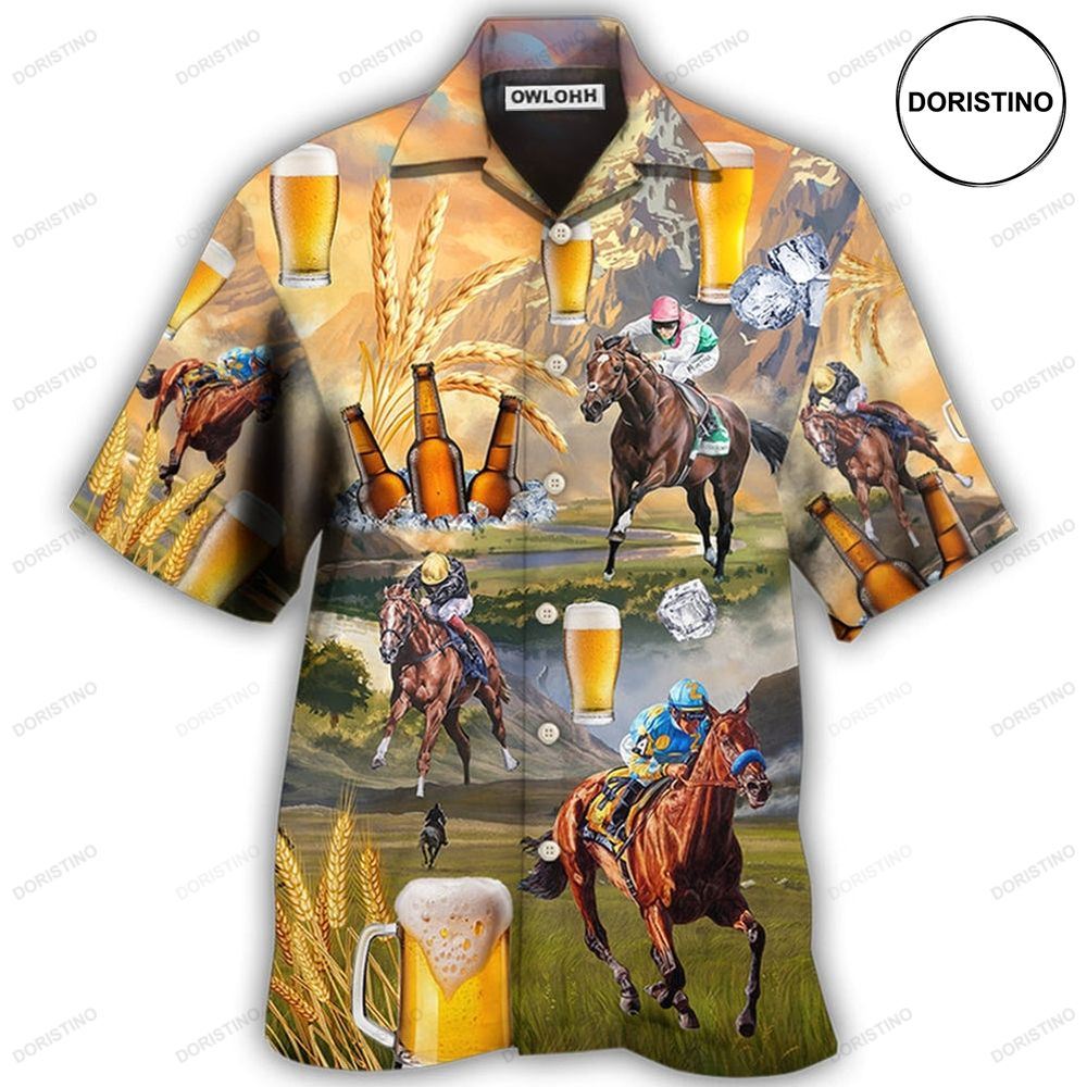 Beer And Horse Racing On The Steppe Limited Edition Hawaiian Shirt