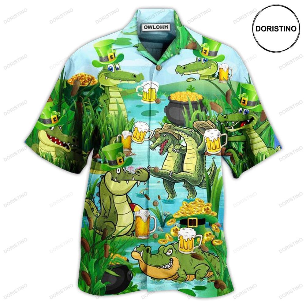 Beer Crocodile Loves Beer Everyday Hawaiian Shirt