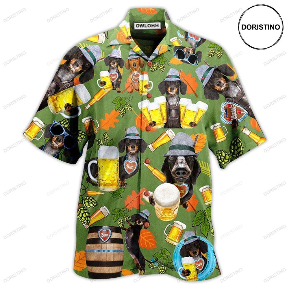 Beer Dachshund Drinking Beer Limited Edition Hawaiian Shirt