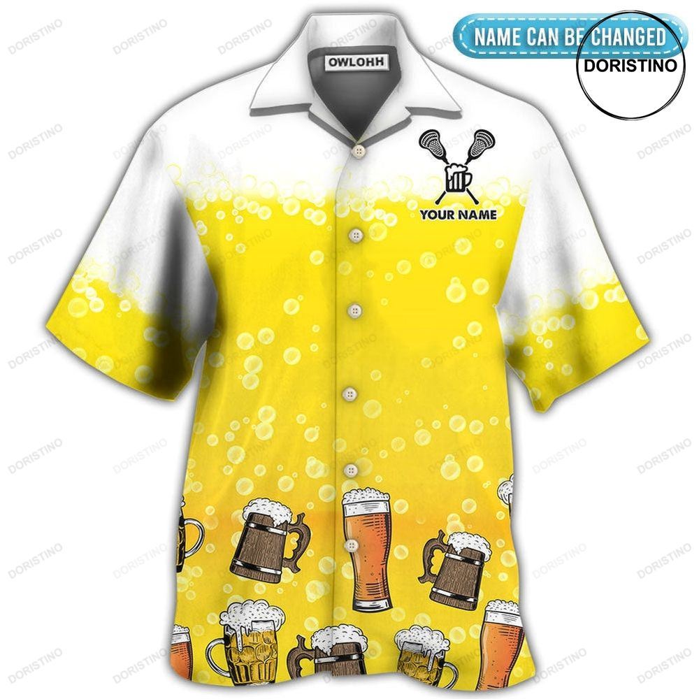 Beer I Like Beer My Lacrosse And Maybe 3 People Personalized Hawaiian Shirt