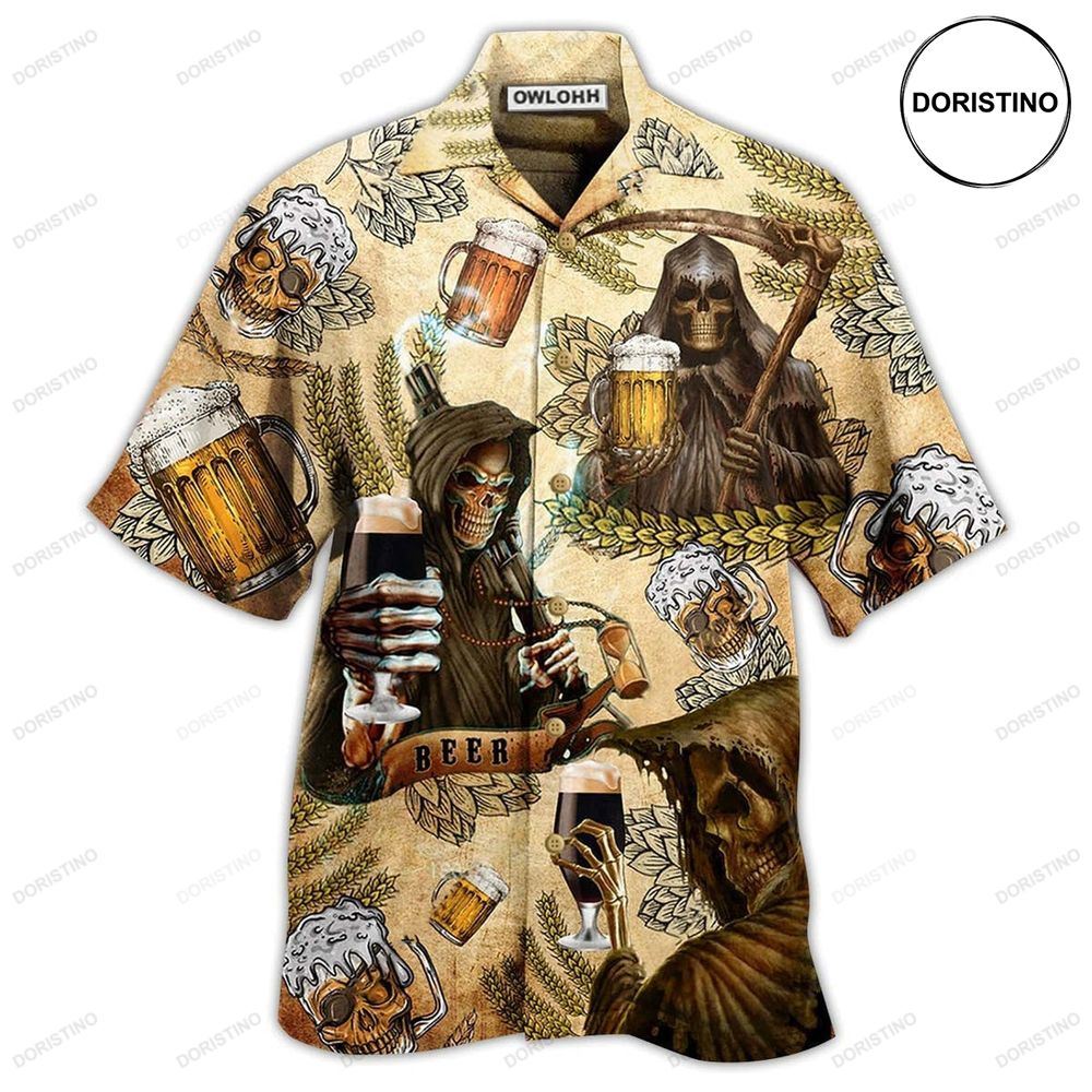 Beer Skull Love Beer Happy Day Awesome Hawaiian Shirt