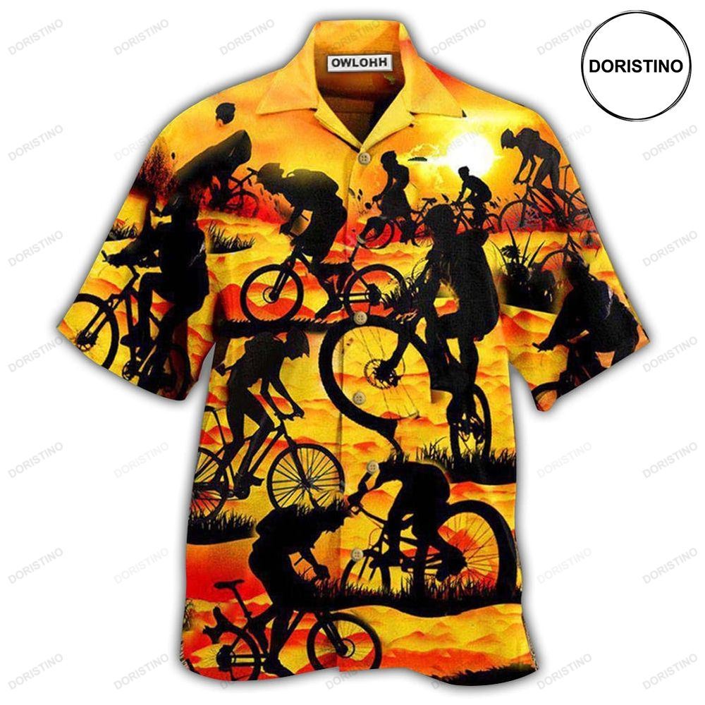 Bicycle It's Not A Race It's A Journey On The Sunset Hawaiian Shirt