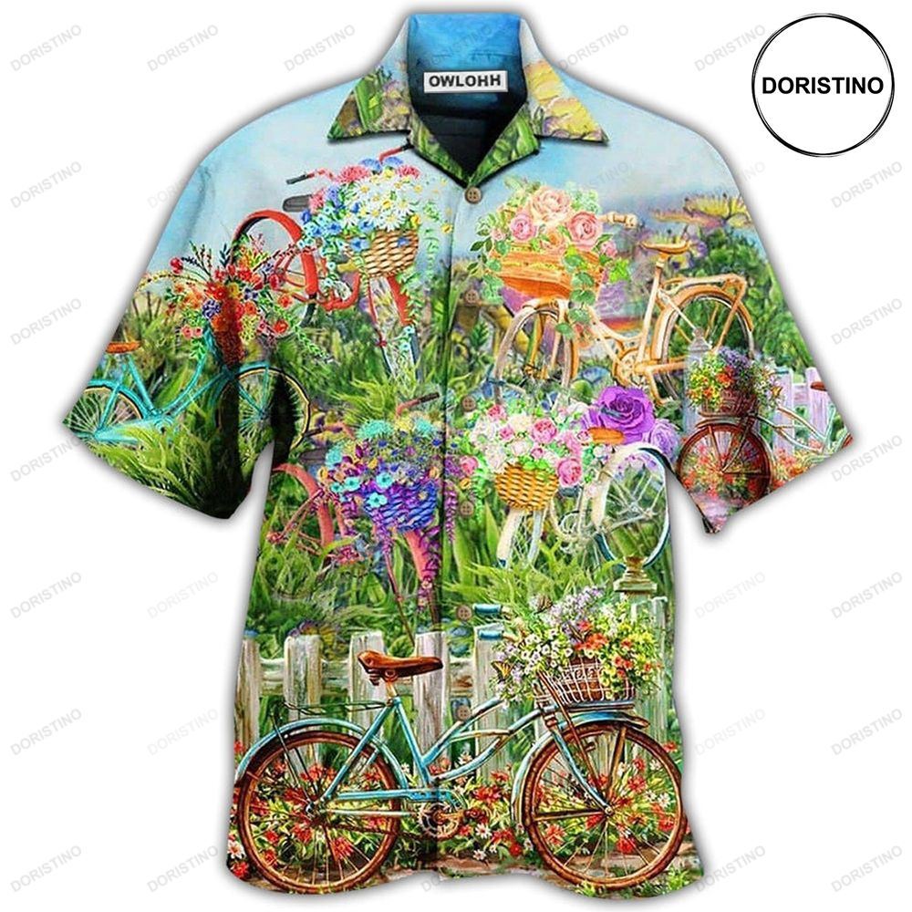 Bike Love Flowers So Much Awesome Hawaiian Shirt