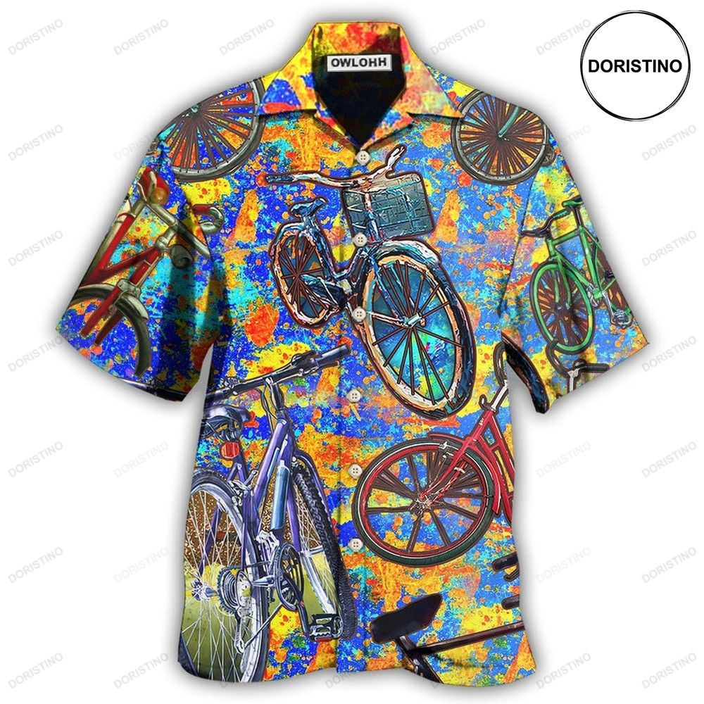 Bike Love Summer Colorful Hawaiian Shirt