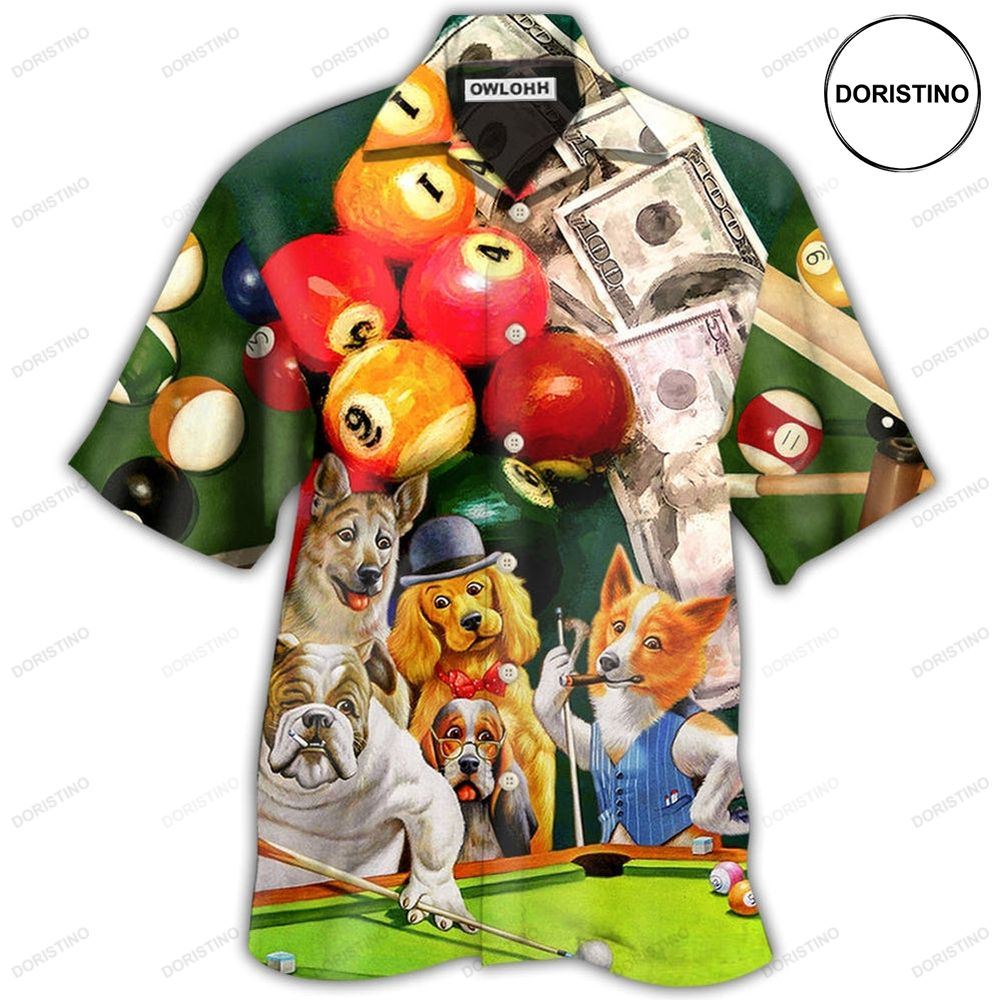 Billiard Funny Dog Many Money Awesome Hawaiian Shirt