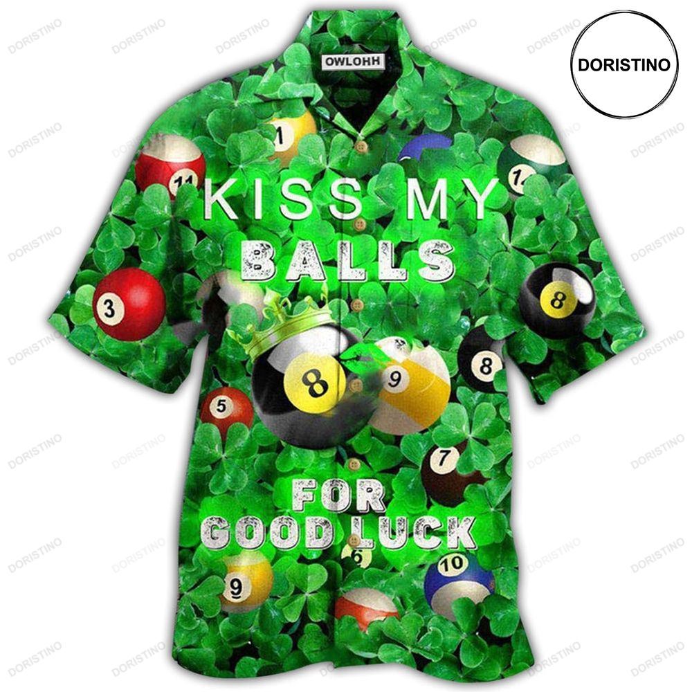 Billiard Kiss My Balls Saint Patricks Day Hawaiian Shirt