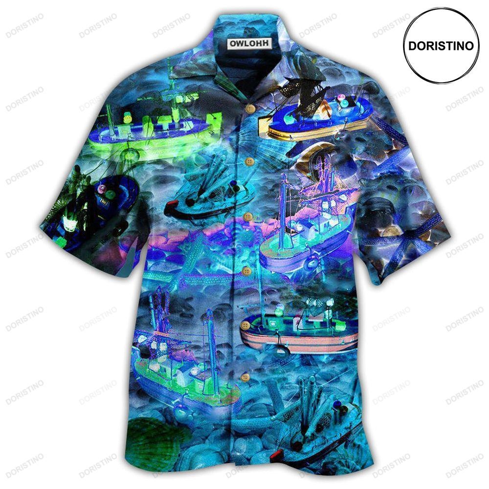 Boat Boat Blue Life Is Good On Our Boat Awesome Hawaiian Shirt