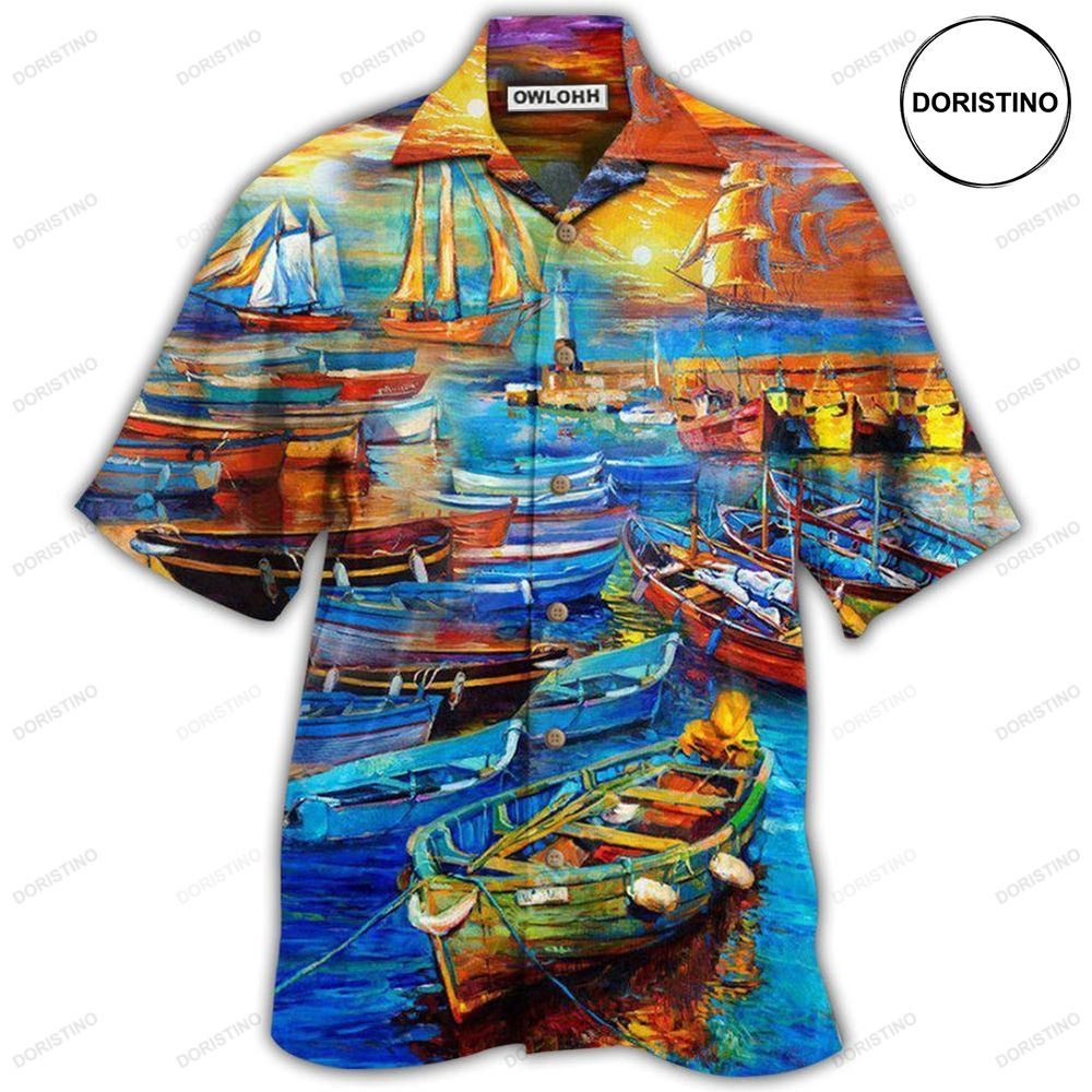 Boat The Bygone Days By The Harbor Eventful Life Limited Edition Hawaiian Shirt
