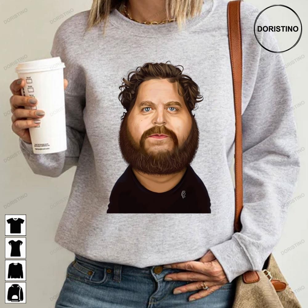 Funny Face With Zack Galifianakis Vintage Art Awesome Shirts